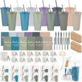 Nuogo 12 Sets New Parent Shower Prizes for Player Winners Adult, Wedding Bridal Shower Gift, Plastic Tumbler Notebook Scented Candle Ballpoint Pen Bag (Light Morandi Color,Classic Style)