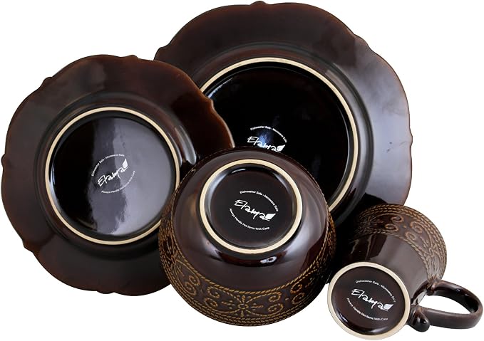 Elama’s Salia 16 Piece Stoneware Dinnerware Set