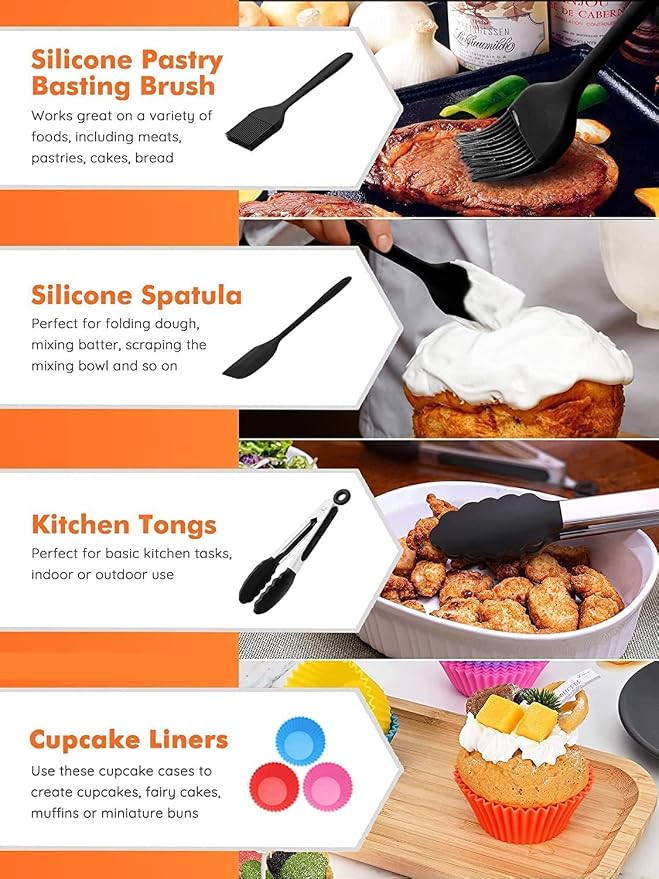 Air Fryer Accessories for Cosori, 10 Piece Square Accessories for COSORI 5.8 QT 6.0 QT, Instant Vortex Plus 6QT and Larger Air Fryers, Including Cake & Pizza Pan, Rack & Skewer, Egg Bite Mold, etc.
