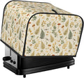 4 Slice Toaster Cover for Kitchen Mushroom Botanical Leaf Vintage aterproof and Dustproof Toaster Dust Cover with Side Pockets Decorative Universal Cover for Wide Slot Toasters and Small Appliances