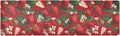 2-in-1 Table Runner Trivet for Hot Dishes Heat Resistant Hot Plate Mat Pad 39x12 Inch Waterproof Table Protector Trivets for Countertop Non Slip Decorative Red Strawberries Flowers
