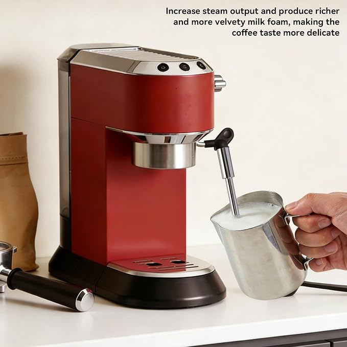 Coffee Machine Steam Nozzle, Stainless Steel Steam Wand Reusable Coffee Maker Tube Nozzle Tip Steam Spout for EC685 Espresso Machine for Home Kitchen Cafe Milk Tea Shop Latte Art