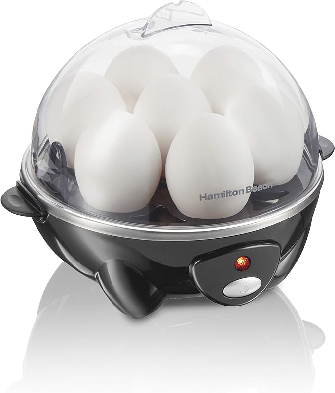 Hamilton Beach Electric Egg Cookers for Hard Boiled Eggs, Poacher, Omelet Maker & Vegetable Steamer, Holds 7 (25507) & Holds 14 (25508)
