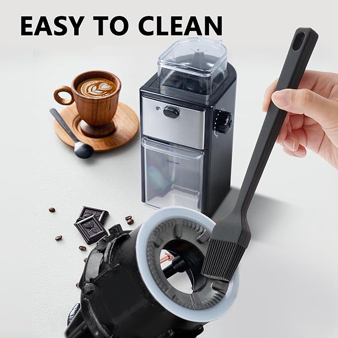Electric Burr Coffee Grinder for Home Use, 12 Grind Settings Coffee Bean Grinder for Espresso, Drip & French Press, 200W Electric Coffee Grinder with 120g Ground Container