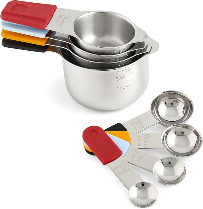 Deiss LUX Stainless Steel Measuring Cups and Spoons Set and Deiss Lux Heavy Duty Pizza Cutter
