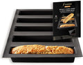 Flexipan by Silpat Baking Pan - The Original Non-Stick Mold Handcrafted in France Since 1965 - Trusted by World-Class Chefs - Certified Food Safe Flexipan Technology (5 Long Loaves)