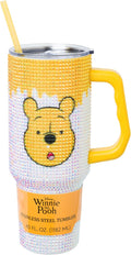 Silver Buffalo Disney Winnie the Pooh Stainless Steel Rhinestone Tumbler, 40 Ounces