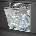 BlissYard Butterfly Dishwasher Magnet Cover 23x26 Inch Floating Crystal Butterfly Design Magnetic Dishwasher Cover Butterfly Kitchen Decor Refrigerator Magnet Sticker Appliance Cover Protector