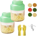 Household Electric Garlic Crusher, Cordless Mini Chopper With USB Rechargeable, Portable Food Processor for Garlic, Onion, Chili, Nuts, Vegetables (2 PCS Green)