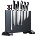 Black Magnetic Knife Block Stand Without Knives Black Double Sided Magnetic Knife Holder Rack for Kitchen Counter Stainless Steel Knife Magnetic Strip Display Stand Storage Organizer