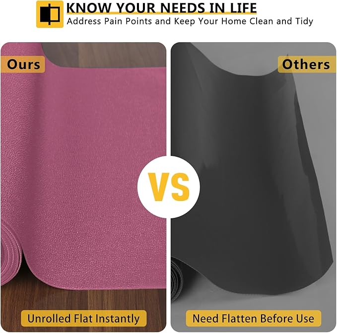 WochiTV Shelf Liner for Cabinets, Drawer Non Adhesive Non Slip Foam Mat for Kitchen, Pantry, Bathroom, Cupboard, Garage, Closet, Shelves, Drawer, Tool Box, Fuchsia 23.6 x 236 inches