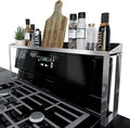 STUTOV 30-Inch Stainless Steel Over Stove Spice Rack Shelf – Magnetic Kitchen Organizer for Stove Top, Stainless Steel Countertop Storage Rack for Spices, One-Piece Kitchen Gadgets