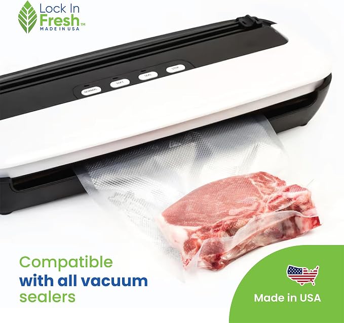 Vacuum Sealer Bags for Food - Heavy Duty Food Saver Vacuum Sealer Bag Rolls - Sous Vide, Seal a Meal Bags, 1-pack, 11" x 16' - Made in the USA