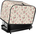 Toaster Cover 2 Slice Flower Botanical Vintage Country Kitchen Small Appliance Covers with Pockets Dust and Fingerprint Protection