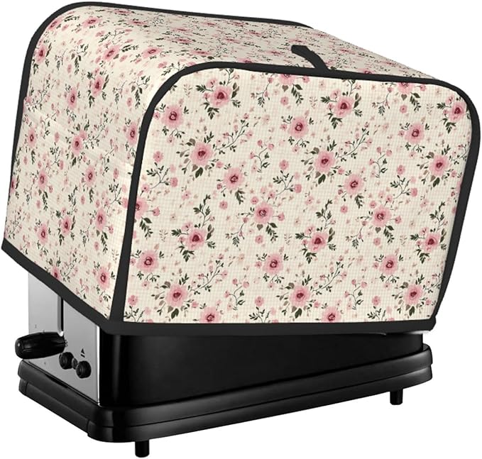 Toaster Cover 2 Slice Flower Botanical Vintage Country Kitchen Small Appliance Covers with Pockets Dust and Fingerprint Protection