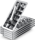Yaocom 5 Pcs 18 Slot Stainless Steel Ice Cube Maker and Tray Ice Cube Tray for Bars Kitchens Levers Remove Cubes Easy Removal Metal Food Grade Freezer Molds for Food Juice Dishwasher Safe