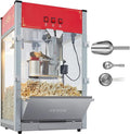 VEVOR Commercial Popcorn Machine, 12 Oz Kettle, 1440 W Countertop Popcorn Maker for 80 Cups per Batch, Theater Style Popper with 3-Switch Control Steel Frame Tempered Glass Doors 1 Scoop 2 Spoons, Red | 80 Cups per Batch, Theater Style Popper with 3-Sw...