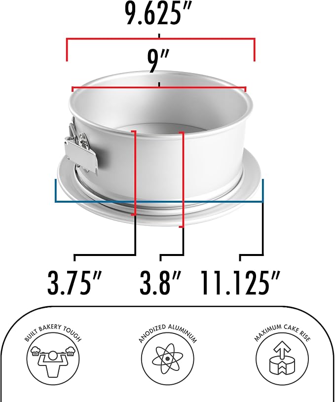 Fat Daddio's Round Springform Pan, 3 inch high - 9"
