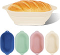 4 Pcs 10" Oval Upgraded Silicone Banneton with Handles | Foldable Bread Proofing Basket, Reinforced Rim Support, Bowls for Sourdough Bread Baking, Oven & Dishwasher Safe-BPA Free