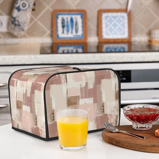 Toaster Cover 4 Slice Modern Art Dusty Pink Abstract Kitchen Small Appliance Covers with Pockets Dust and Fingerprint Protection