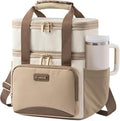 LOVEVOOK Insulated Lunch Bag For Women Men,Expandable Double Deck Lunch Box With Large Cup Holder,Leakproof Cooler Bag For Adult Lunch Tote Bag Work Picnic Beach with Adjustable Shoulder Strap Gift