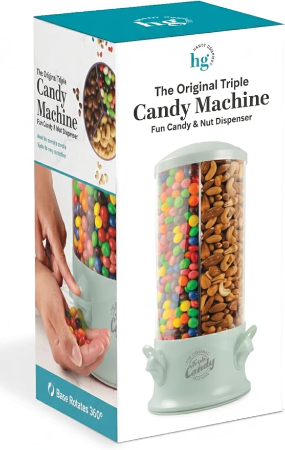 Handy Gourmet Original Triple Candy Machine-Fun Candy & Nut Dispenser-New & Improved (Sage Green), Standard (JB8450SG)