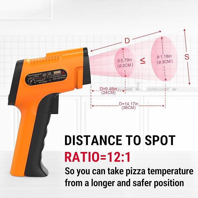 TempPro Temperature Gun, Infrared Thermometer Gun with Laser, Laser Thermometer Gun -58-1022 ℉, Meat Thermometer Digital with Super Long Probe, Food Thermometer for Cooking(Previously ThermoPro)
