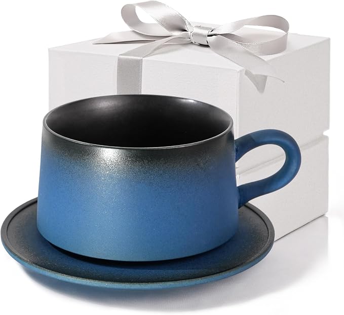 Ceramic Mug Set of 2, Coffee Mugs with Handle, 7.4 OZ Coffee Cups for Mother's Day,Thanksgiving Day, Gift for women, Dishwasher and Microwave Cups