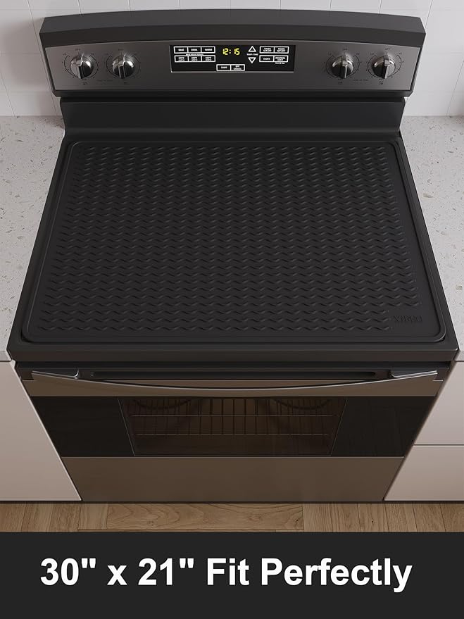 XiFEO Stove Top Covers for Electric Stove, Food Grade Heavy Duty Silicone Glass Stove Top Cover Protector, Induction Cooktop Protector, Heat Resistant Range Ceramic Stove Top Covers Mat, Oven Cover