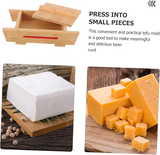 Unomor Tofu Press Mold for Homemade Cheese and Tofu Pressure Design Wooden Construction for Kitchen Use and Family Meals