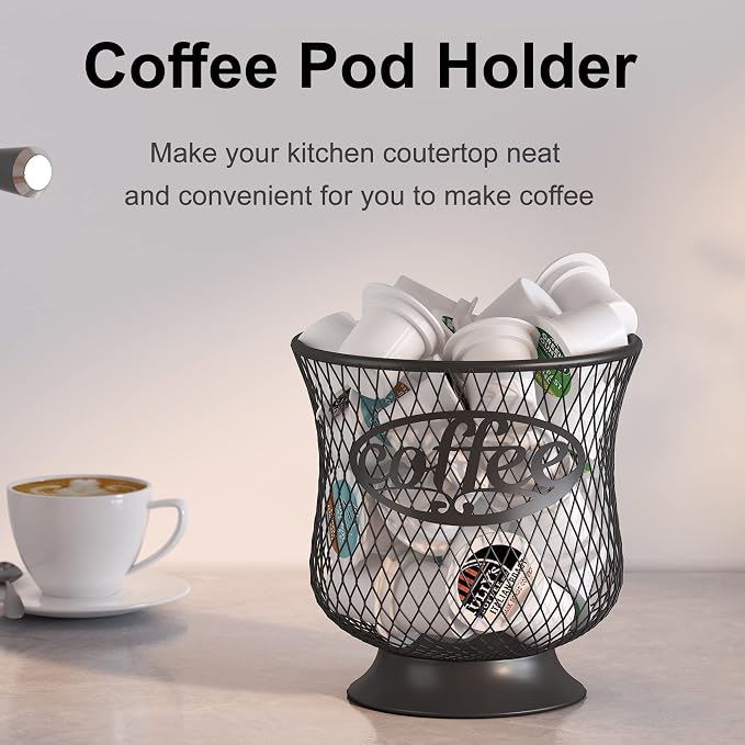 ITHSKUILL Coffee Pod Holder, Large K Cup Organizer, Large Capacity K Cup Storage for Keuring Espresso Capsule Coffee Creamer, Easy to Refill and Organize for Cafe Bar, Coffee Bar Decor
