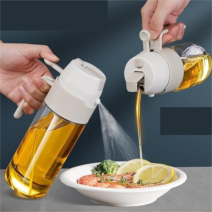 Oil Sprayer, Glass Oil Spray Bottle, Sprayer Mister, Continuous With Portion Control, For Cooking,for Kitchen, Air Fryer(Yellow,350ml)