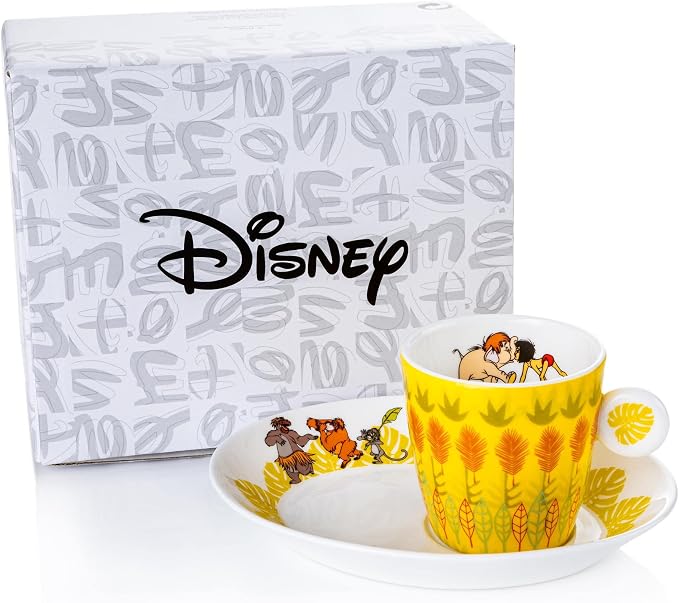 Disney The Jungle Book Espresso Cup and Saucer, Fine Bone China, 14 × 11.5 × 5.5 cm, Multicolor