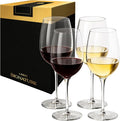 Libbey Signature Kentfield All Purpose Long Stem Wine Glasses Set of 4, White and Red Wine Glasses, Curvature Wine Glass Gift Set for All Occasions