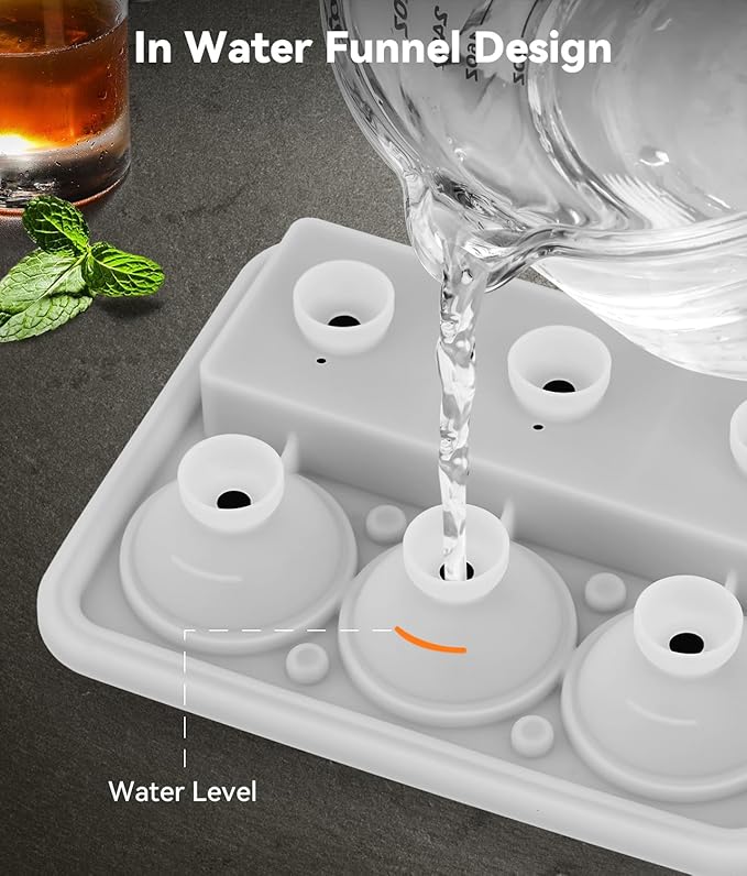 Ice Cube Tray with Lid, Silicone Ice Molds with Round, Square, Diamond, Rose, Large Ice Cube Mold for Whiskey, Bourbon, Cocktails, Easy Release BPA Free, Set of 2