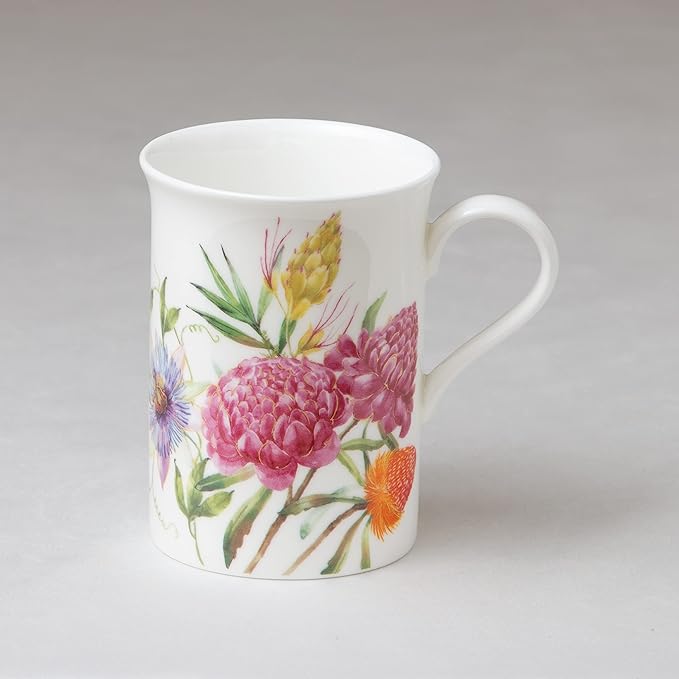 Bone China Coffee Tea Mugs 9-Ounce, Assorted Set of 4 (Beautiful Garden)
