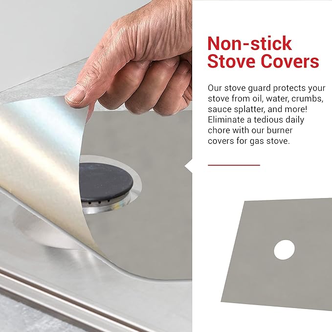 2 Pack Oven Liners for Bottom of Oven and Stove Burner Covers Bundle Set