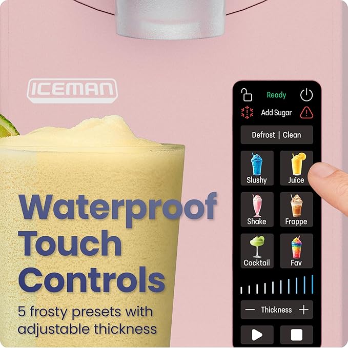 Iceman by Chefman Slush-Ease MAX 90oz Slushie Machine, 64oz Liquid Capacity Frozen Drink Maker & Slushy Machine with 5 Presets and LED Display, Perfect for Frozen Margaritas, Frappes, Smoothies