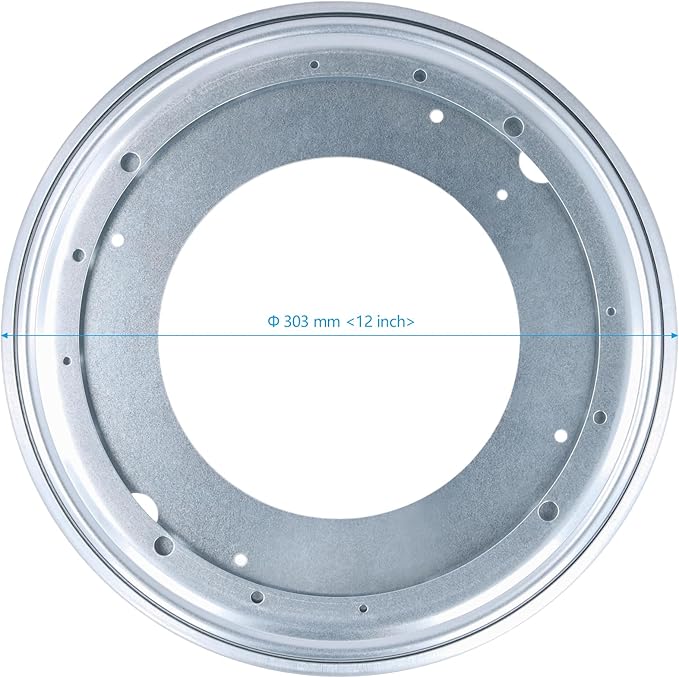 4 PCS 12 Inch Lazy Susan Turntable Hardware,360°Rotating Swivel Plate,5/16 Thick Turntable Bearing Plate, Round Lazy Susan Rotating Hardware for Table