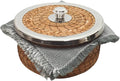 Authentic Mexican Tortilla Warmer Basket - Pine Needle Handwoven with Handloomed Cloth (7" Metal Rim w cloth)