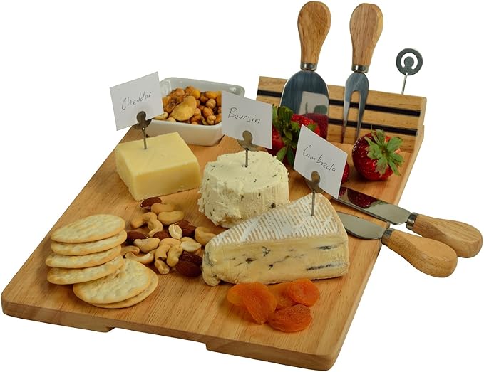 NCAA Texas University at Austin Officially Licensed Longhorns Bamboo Cheese/Charcuterie Board with Ceramic Bowl, Knife set & cheese Markers
