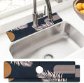 Sink Faucet Absorbing Mat, 2 Pack Drying Mat Around Faucet Sink Splash Guard Behind Faucet Sinkmat For Kitchen Bathroom Island Rv 24 * 5.5 Inch (60 * 14 cm)