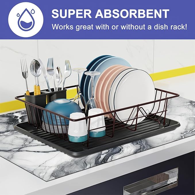 HOMETITUTE Marble Stove Top Cover for Electric 28x20 Inch Diatomite Kitchen Stovetop Cover Protector for Glass Electric Cooktop Countertop Heat Scratch Resistant Pad Modern Decor