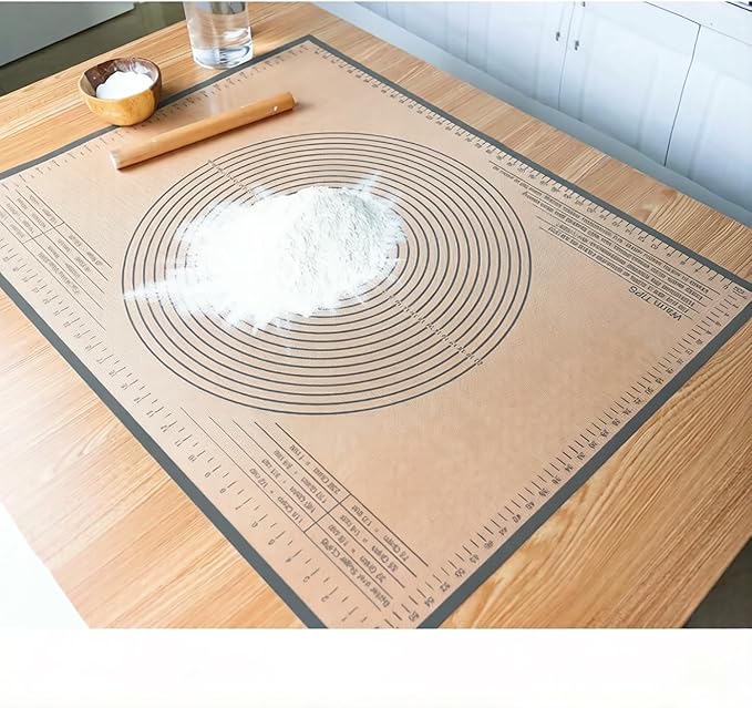 Silicone Pastry Mat 34x26 Inch Nonstick Baking Mat -Perfect for Dough, Pastry, Bread, Dough Rolling, Kneading Board, Pie Crust, Fondant, Pasta/Pizza, Kitchen Counter Mat