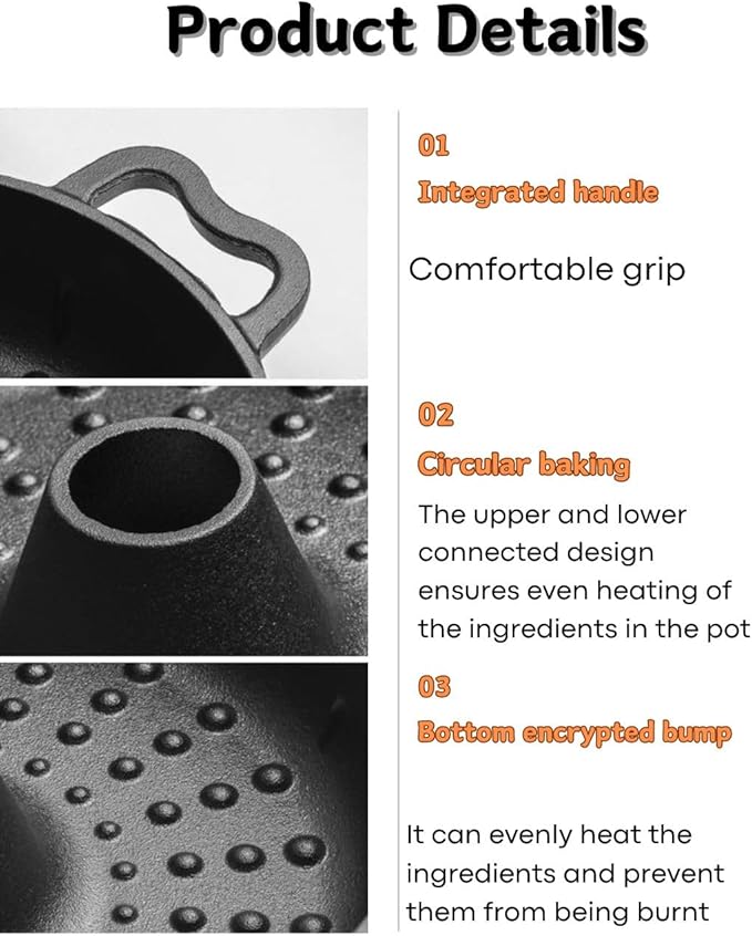 Large Garlic Roaster, Cast Iron Garlic Roaster for Oven Grill, Cast Iron Skillets Pan for BBQ, Picnic Garlic Baker with 2 Garlic Presses