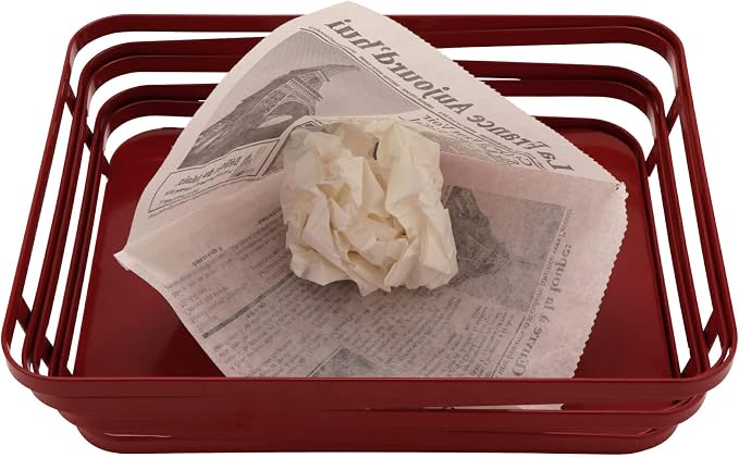 G.E.T. 4-T1050 White Newspaper Theme Cone Basket Liner / Deli Wrap Paper Paper Food-Safe Tissue Liners Collection, 5.5" x 5.5" (Pack of 2000)