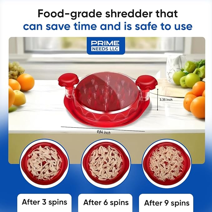 Chicken Shredder Large Meat Grinder Chicken Breast Shredder Heavy Duty Meat Shredder Tool Twist With Tray&Brush Hot Meat Shredder, Meat & Poultry Tools BPA-Free, Dishwasher Safe, Strong Non-Slip Base.