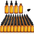 Jinei 240 Pcs 1 Oz/30 ml Dropper Bottles for Essential Oils, Amber Glass Bottles Tincture Bottles with Dropper Small Leak Proof Lab Dropping Bottles for Liquids, Perfumes, Travel Size