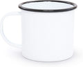 Crow Canyon Home Enamelware Mug, 12 ounce, Vintage White/Black (Single)