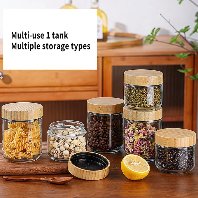 Glass Storage Jar with Airtights Lid for Overnight Oats Yogurt Parfaits and Food Storage 300ml 480ml Glass Food Container